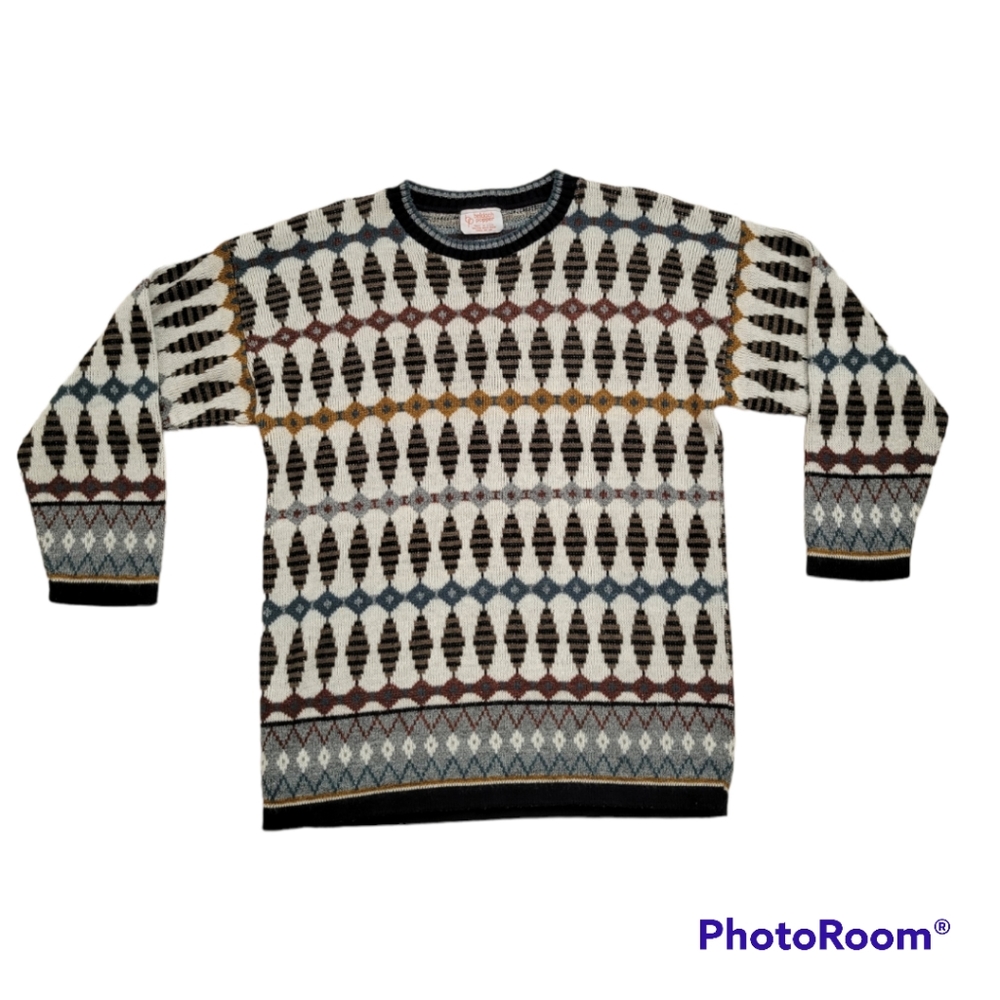 Vintage 70's Beldoch Popper Women Grandpa Crew neck  Sweater Approximate size S